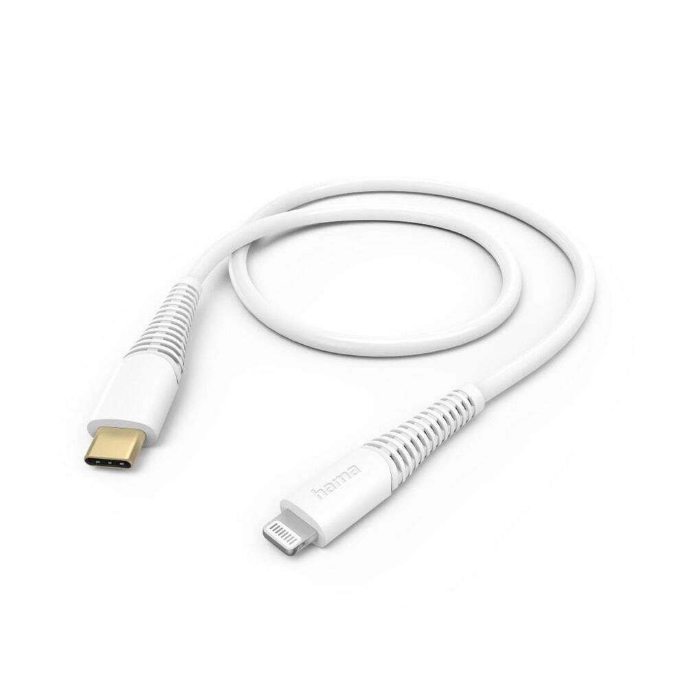Hama charging cable, USB-C – Lightning, 1.5 m, white