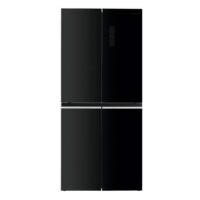 Cromberg 4-Door Fridge Freezer Black Glass 80cm