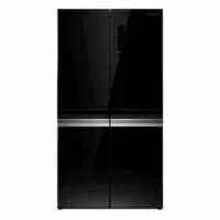 Cromberg 4-Door Fridge Freezer Black Glass 90cm