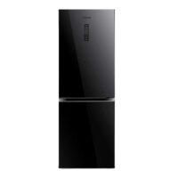Cromberg Combi Fridge-Freezer Black Glass